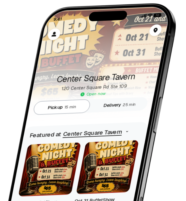 Center Square Tavern app preview