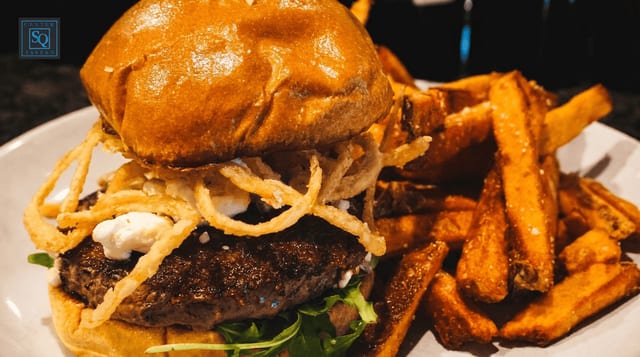 Tavern Bleu Cheese Burger.